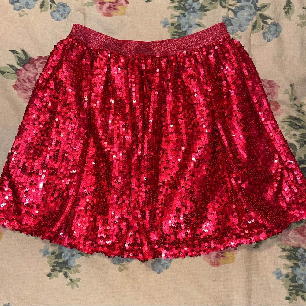 Cat & Jack Shimmering red Sequin Skirt